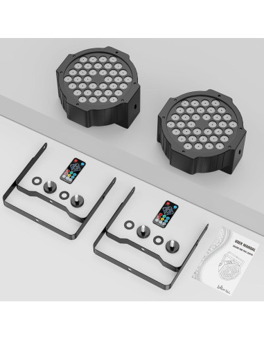 Luces de Escenario 36LEDs YeeSite 2Pack RGB 36W DMX