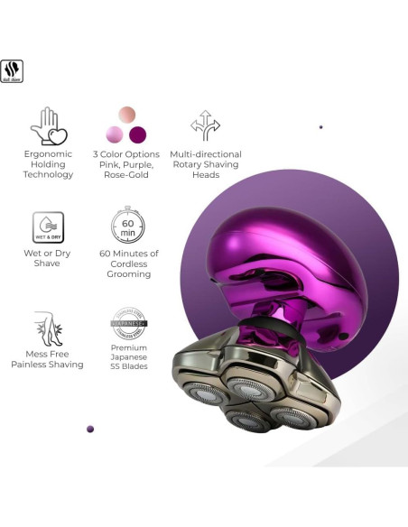 Afeitadora Eléctrica Skull Shaver Butterfly Kiss Pro Púrpura