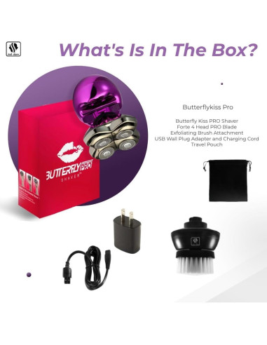 Afeitadora Eléctrica Skull Shaver Butterfly Kiss Pro Púrpura