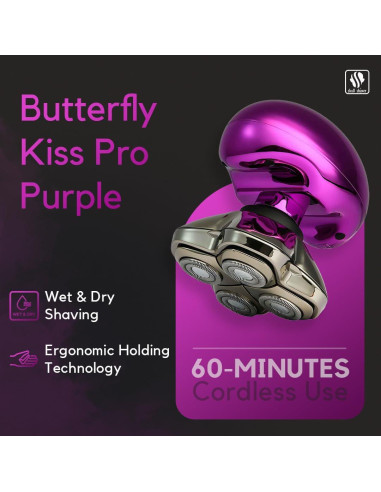 Afeitadora Eléctrica Skull Shaver Butterfly Kiss Pro Púrpura