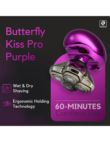 Afeitadora Eléctrica Skull Shaver Butterfly Kiss Pro Púrpura