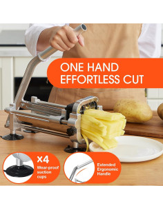 Cortador de Papas Fritas Manual Befano Acero Inoxidable 2 Tamaños 2