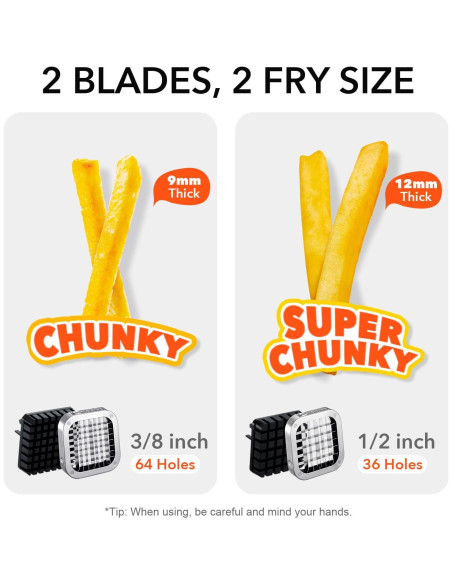 Cortador de Papas Fritas Manual Befano Acero Inoxidable 2 Tamaños