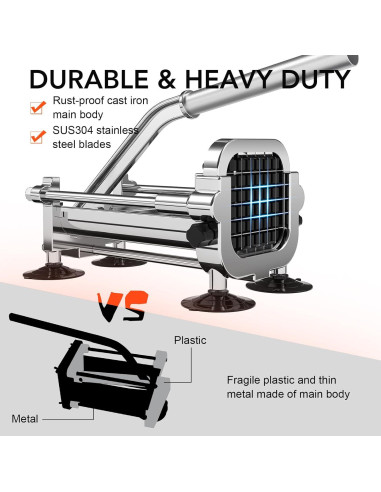 Cortador de Papas Fritas Manual Befano Acero Inoxidable 2 Tamaños