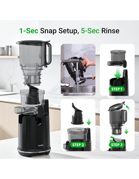 Exprimidor de Prensa Fría Aeitto Max5 1.7L Negro 250W