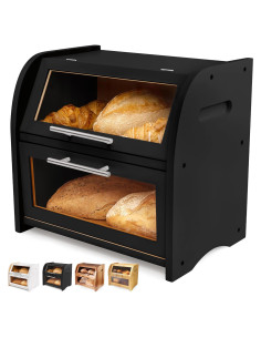 Caja de Pan de Bambú Apace Living, Extra Grande, 48x35cm