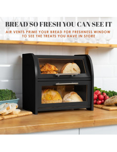 Caja de Pan de Bambú Apace Living, Extra Grande, 48x35cm 2