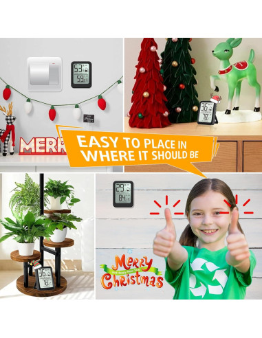 Paquete de 3 termómetros digitales interiores AyayaBoss - Mini higrómetro