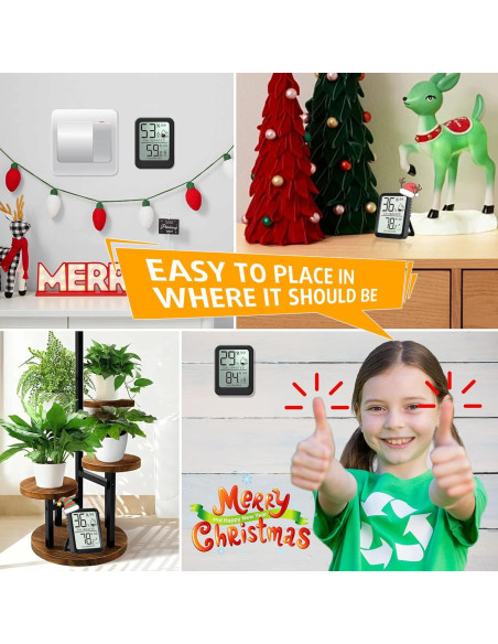 Paquete de 3 termómetros digitales interiores AyayaBoss - Mini higrómetro