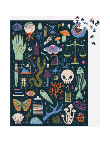 Rompecabezas Galison Oculto y Curioso 1000 Piezas Brilla en la Oscuridad