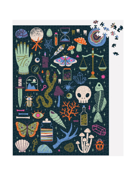 Rompecabezas Galison Oculto y Curioso 1000 Piezas Brilla en la Oscuridad