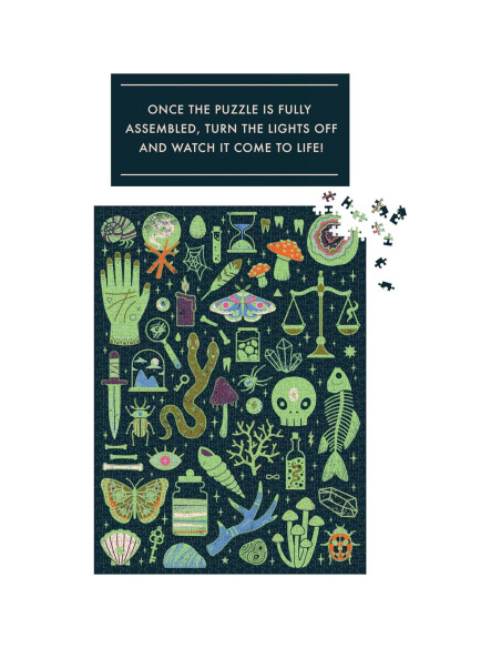 Rompecabezas Galison Oculto y Curioso 1000 Piezas Brilla en la Oscuridad