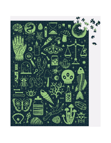 Rompecabezas Galison Oculto y Curioso 1000 Piezas Brilla en la Oscuridad