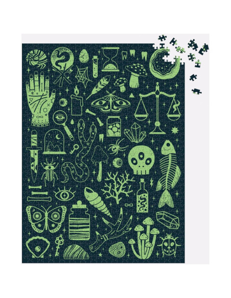 Rompecabezas Galison Oculto y Curioso 1000 Piezas Brilla en la Oscuridad