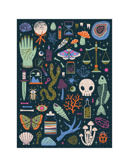 Rompecabezas Galison Oculto y Curioso 1000 Piezas Brilla en la Oscuridad