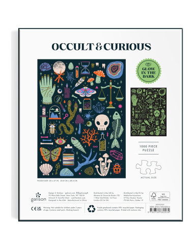 Rompecabezas Galison Oculto y Curioso 1000 Piezas Brilla en la Oscuridad