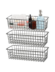 Cestas de Alambre Hedume 3 Piezas 41.1x16x11.2cm Negro