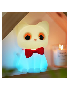 Luz Nocturna Gato SMOORITA Recargable 9 Colores 272g