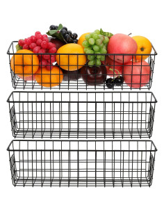 Cestas de Alambre Hedume 3 Piezas 41.1x16x11.2cm Negro 2