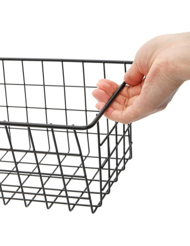 Cestas de Alambre Hedume 3 Piezas 41.1x16x11.2cm Negro