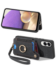 Funda billetera Samsung Galaxy S25 Edge negra con soporte RFID 2