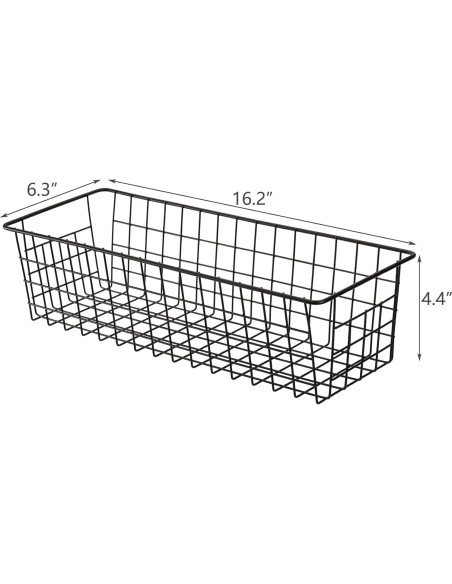 Cestas de Alambre Hedume 3 Piezas 41.1x16x11.2cm Negro