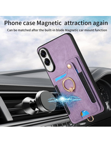 Funda billetera Samsung Galaxy S25 Edge negra con soporte RFID