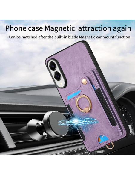 Funda billetera Samsung Galaxy S25 Edge negra con soporte RFID