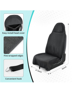 Paquete de 2 Fundas de Toalla Impermeables Movetility - Negro 2