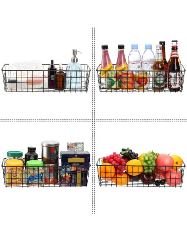 Cestas de Alambre Hedume 3 Piezas 41.1x16x11.2cm Negro