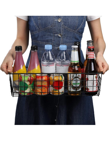 Cestas de Alambre Hedume 3 Piezas 41.1x16x11.2cm Negro