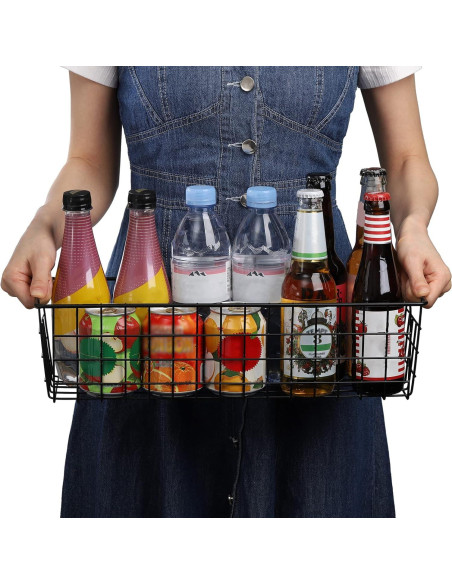 Cestas de Alambre Hedume 3 Piezas 41.1x16x11.2cm Negro