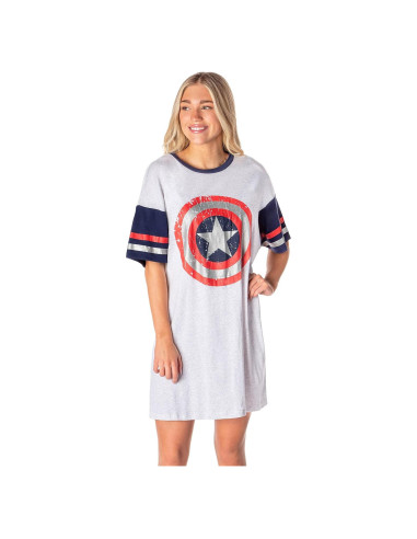 Camisón de Pijama para Mujer Intimo Capitán América 100% Algodón