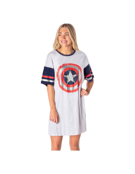 Camisón de Pijama para Mujer Intimo Capitán América 100% Algodón