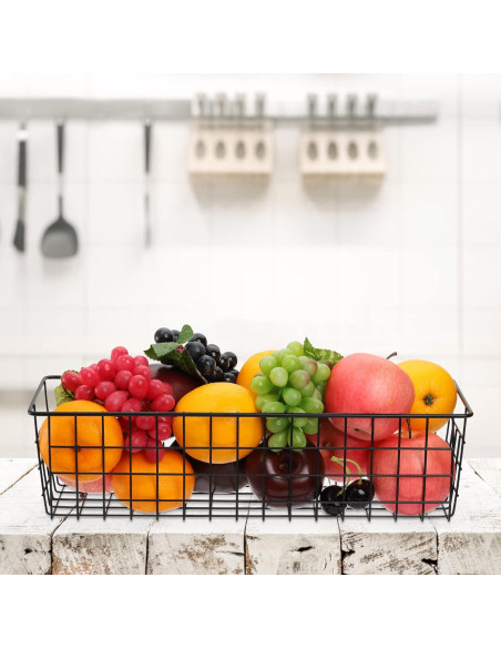 Cestas de Alambre Hedume 3 Piezas 41.1x16x11.2cm Negro