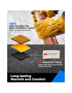 Guantes de Trabajo de Cuero Toolant para Hombre - Invierno 100% Cuero 2