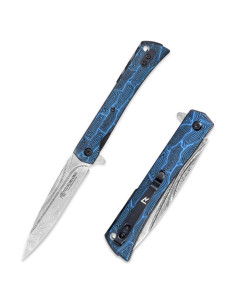 Cuchillo Plegable Damasco Martillado YOUSUNLONG 215mm Azul