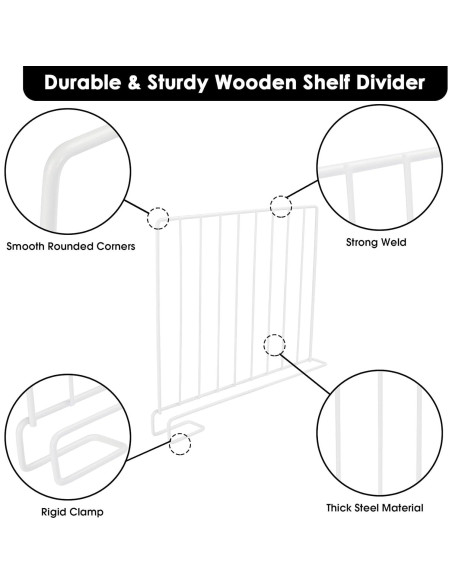 Divisores de Estante SSAWcasa - Paquete de 8 Metal 32.99x24cm