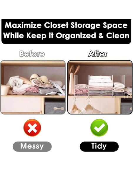 Divisores de Estante SSAWcasa - Paquete de 8 Metal 32.99x24cm