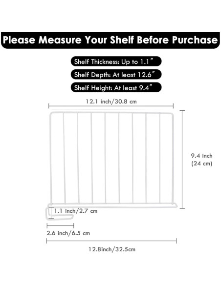 Divisores de Estante SSAWcasa - Paquete de 8 Metal 32.99x24cm