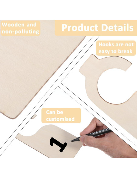 30 Separadores de Closet LLOUSSAK en Madera Blanca con Marcador