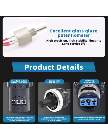 4PCS Potenciometro Rotativo 5K Ohm LA42DWQ-22 22mm