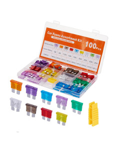 Kit de Fusibles Estándar 100 Pcs Mehdingna 3A-35A Automotriz