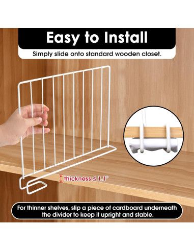 Divisores de Estante SSAWcasa - Paquete de 8 Metal 32.99x24cm