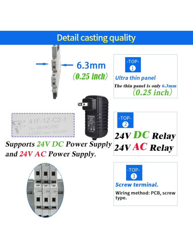 10 Relés Electromagnéticos 24V DC/AC ZJWZJH HF41F/24