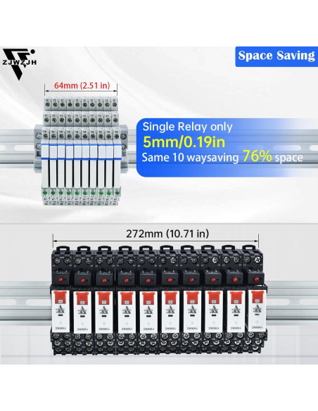 10 Relés Electromagnéticos 24V DC/AC ZJWZJH HF41F/24