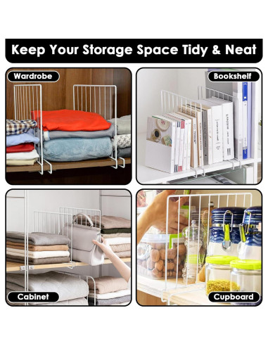 Divisores de Estante SSAWcasa - Paquete de 8 Metal 32.99x24cm