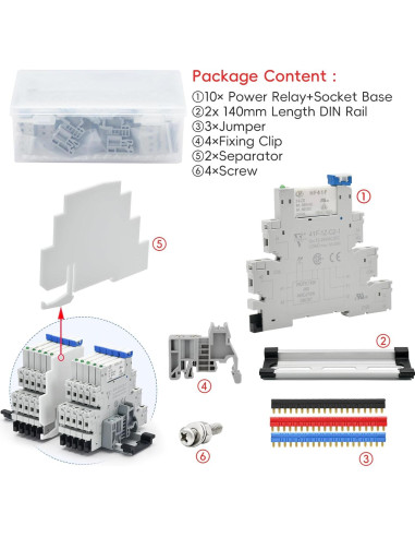 10 Relés Electromagnéticos 24V DC/AC ZJWZJH HF41F/24