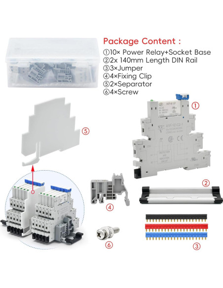 10 Relés Electromagnéticos 24V DC/AC ZJWZJH HF41F/24