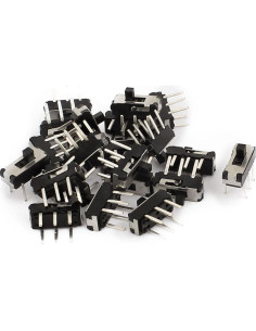 Interruptor Deslizante DPDT 6 Pines uxcell 20 Pcs Mini 2